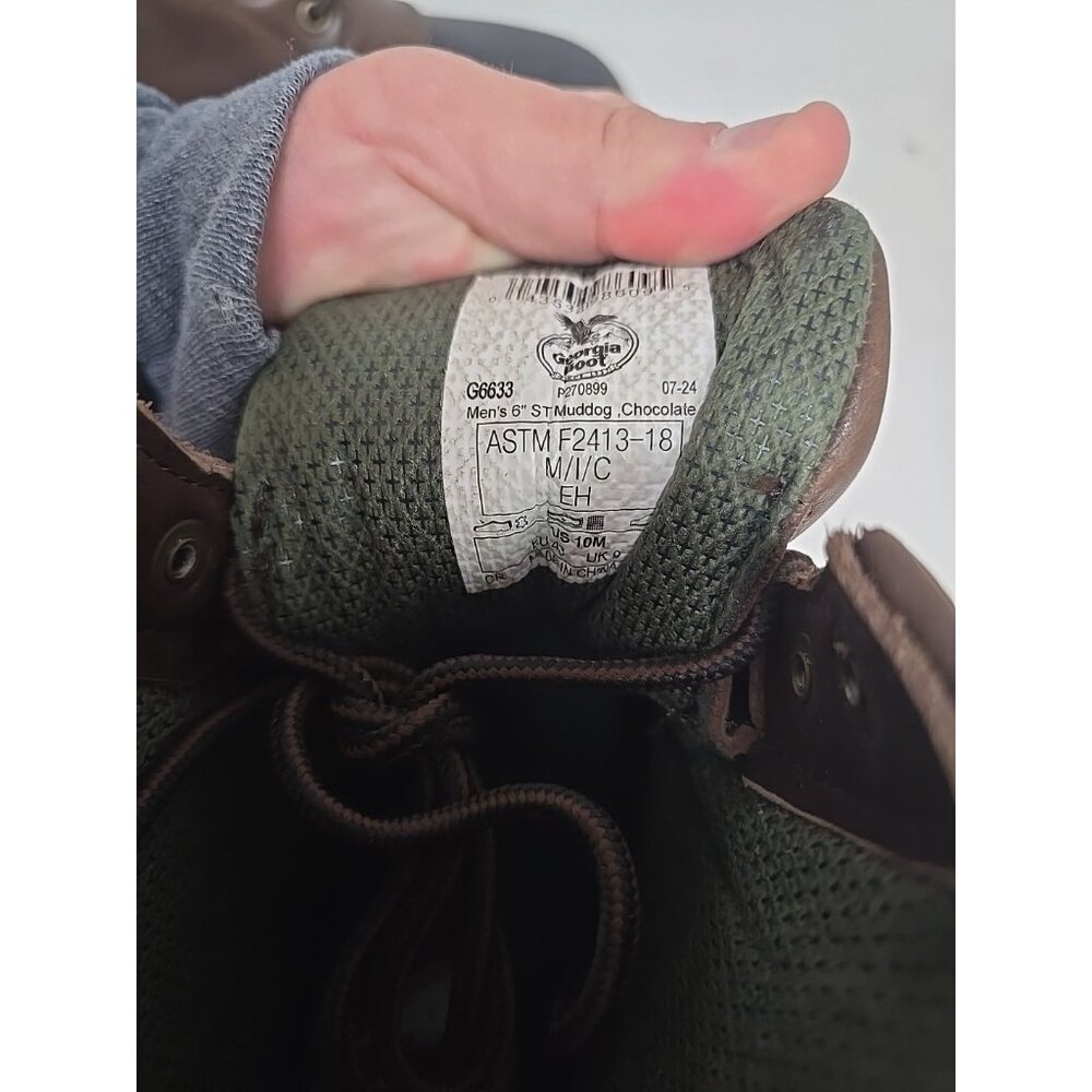 Georgia Boot Men's Muddog G6633 6" Waterproof Steel Toe Work Boot Chocolate 10M - Picture 7 of 8